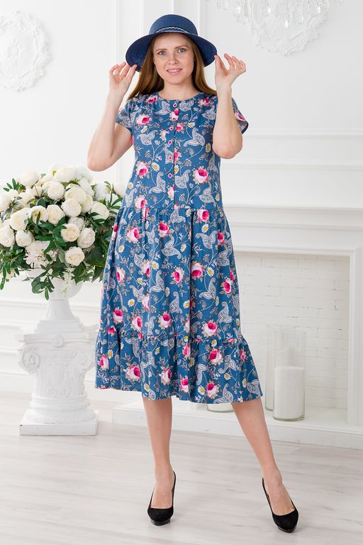 Платье женское из кулирки Кармелита Розы - Амадэль фото 5