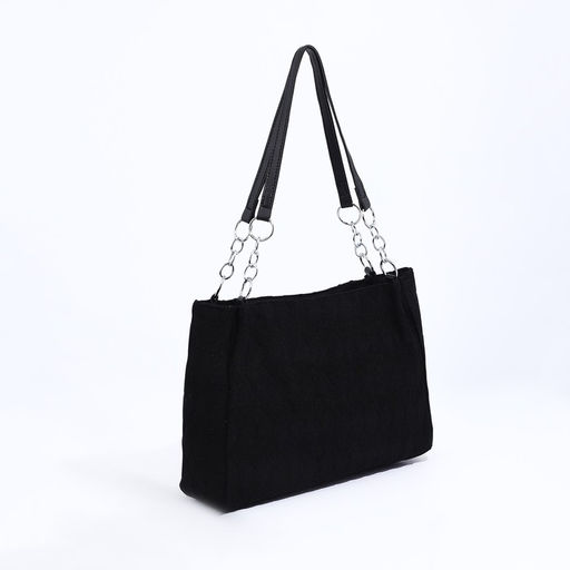 Сумка-тоут на молнии, цвет чёрный - Simaland фото 2