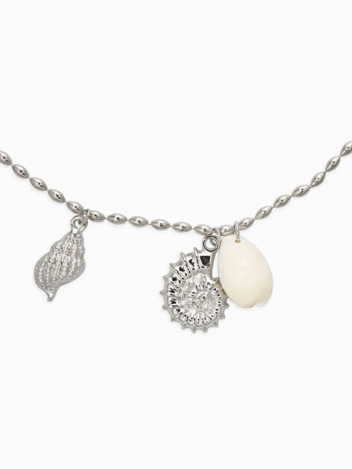 Колье «Морское дно», L=40 см, белое в серебре