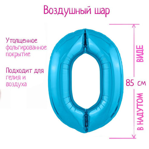 Воздушный шар фольгированный 40" «Цифра 0»