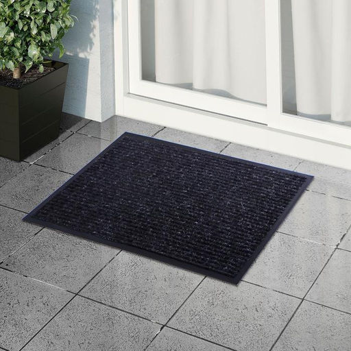 Коврик придверный влаговпитывающий, ребристый, «Стандарт», 50×80 см, чёрный