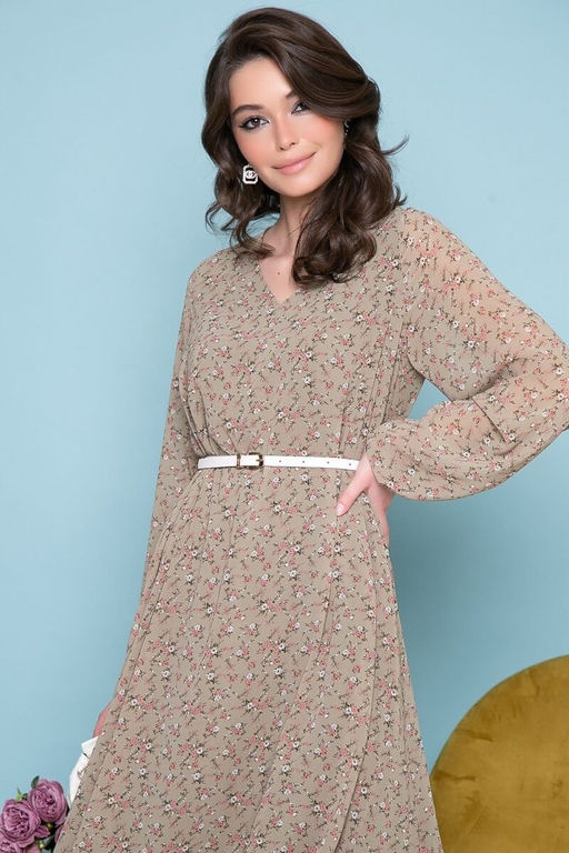 Платье Волшебная история (цветы/олива) П7033 - Lt collection фото 9