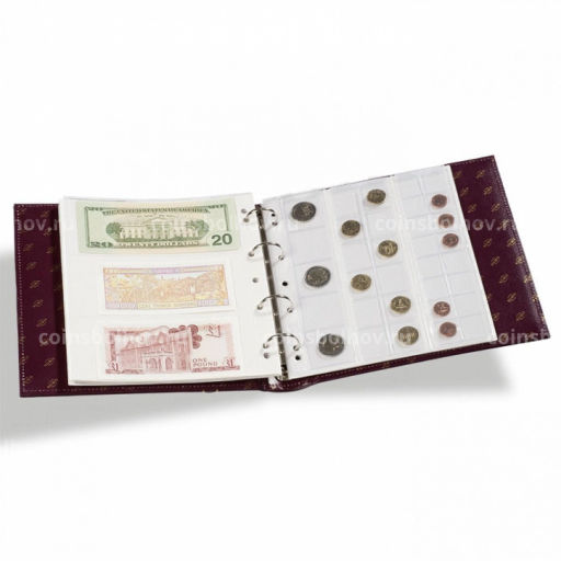 Альбом кожаный для монет без листов с защитным шубером формат Numis Черный LEUCHTTURM 320592