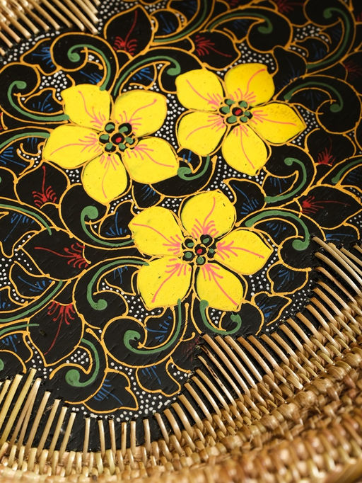 Корзинка плетёная из ротанга «Цветы 2», 34×26×7 см, МИКС