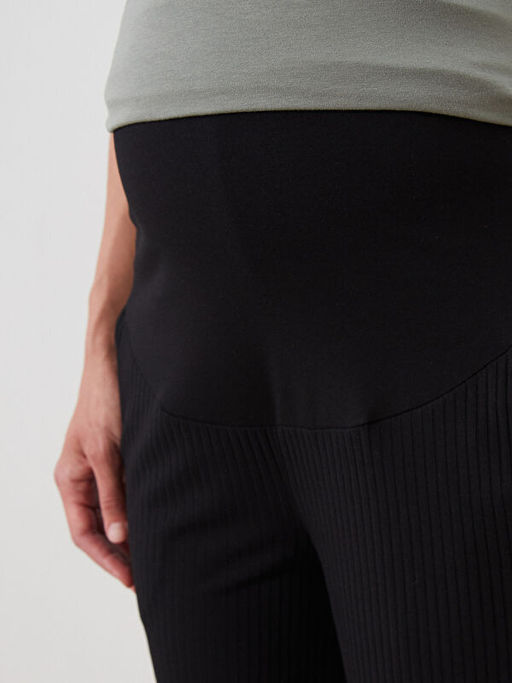 Kar?n Panelli Dokulu Hamile Pantolon