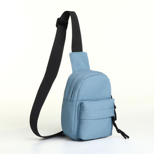 Сумка-слинг женская из текстиля, голубая