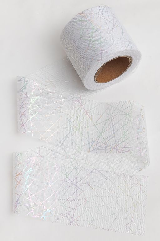 Фатин Узор 5,5 см*15 ярд (SF-6038) белый №23 - Больше подарков фото 2