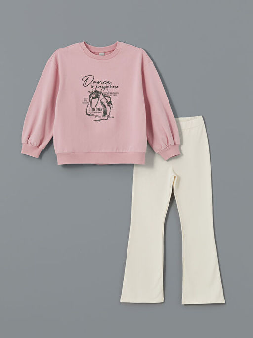 Bisiklet Yaka K?z ?ocuk Sweatshirt ve Tayt - Waikiki фото 3