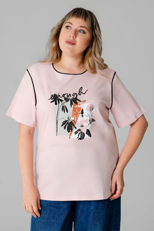 Арт. 31115 Футболка женская 50-58 (5 шт) Цвет:розовый - Калинка фото 5