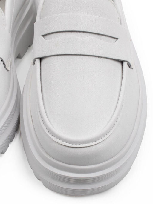 03-YG99-1 WHITE Лоферы женские (натуральная кожа)