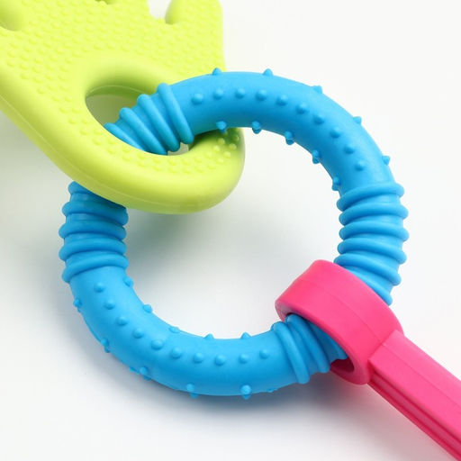 Игрушка жевательная Всегда вместе!, TPR, 18,5 см, ладошка/круг/ключ - Пижон фото 5