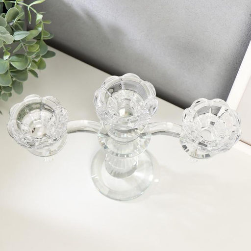 Стеклянный подсвечник на 3 свечи «Канделябр», 21×23.5×7.8 см