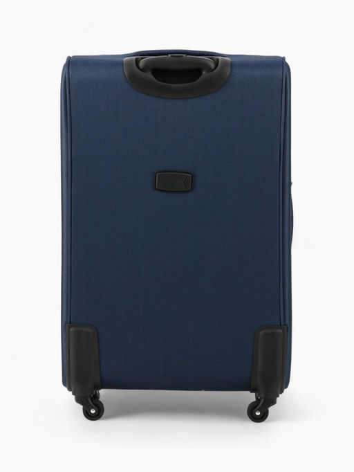 Чемодан на колёсах Royalbag большой 104 л (L), на молнии, с увеличением, кодовый замок, 4 колеса, синий