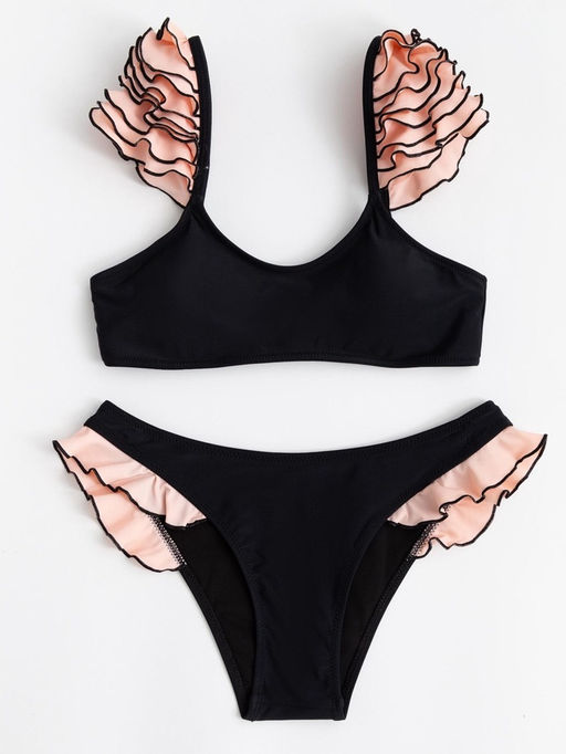 Купальник раздельный женский MINAKU Carmen, размер 42, розово-чёрный