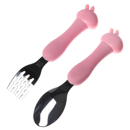 Набор детских столовых приборов в футляре Зайчата, вилка, ложка - Simaland фото 5