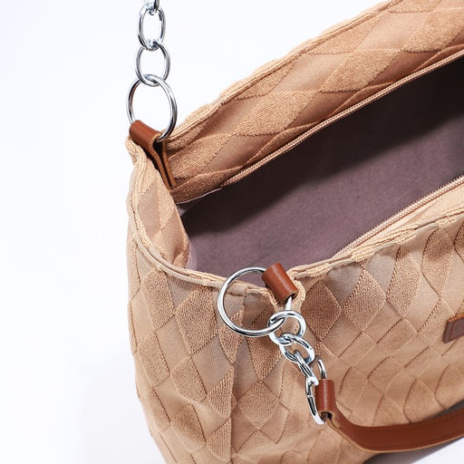 Сумка-тоут на молнии, цвет светло-коричневый - Simaland фото 7