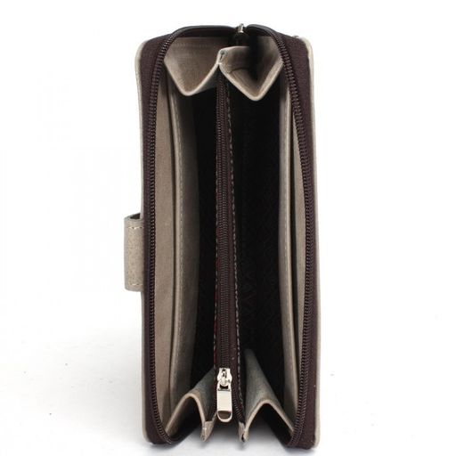 Портмоне+картхолдер жен Croco-ПР-974 натуральная кожа 2 отд, 5 карм, серый крек (240) 229036  фото 3