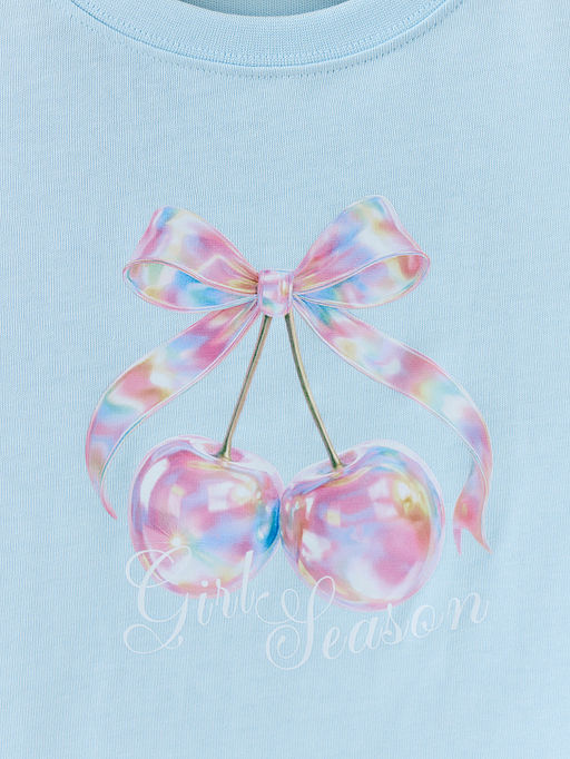 Футболка для девочек голубая укороченная - Mark formelle фото 5