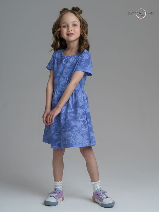 Платье Лето зайцы варенка синий - Sovalina фото 17