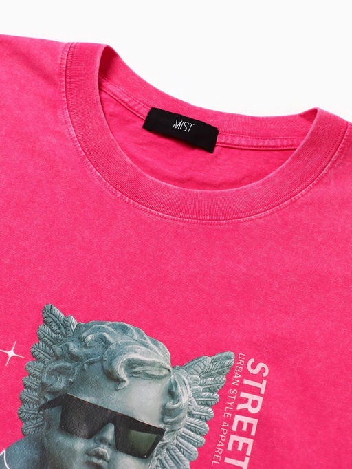 Футболка женская из вареного хлопка MIST Streetwear, розовая, размер 46 (L)