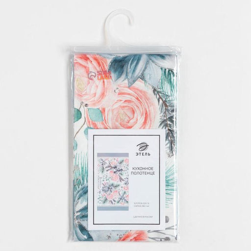 Полотенце Этель Christmas flowers 40х73 см, 100% хл, саржа 190 гр/м2  фото 2