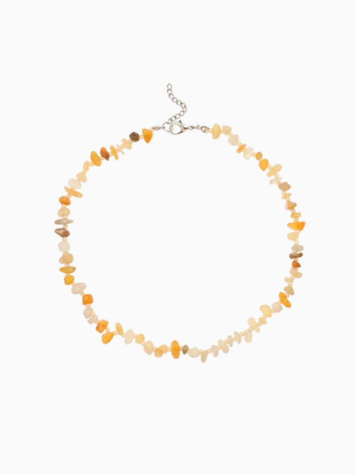 Ожерелье из камня, 45 см, янтарное