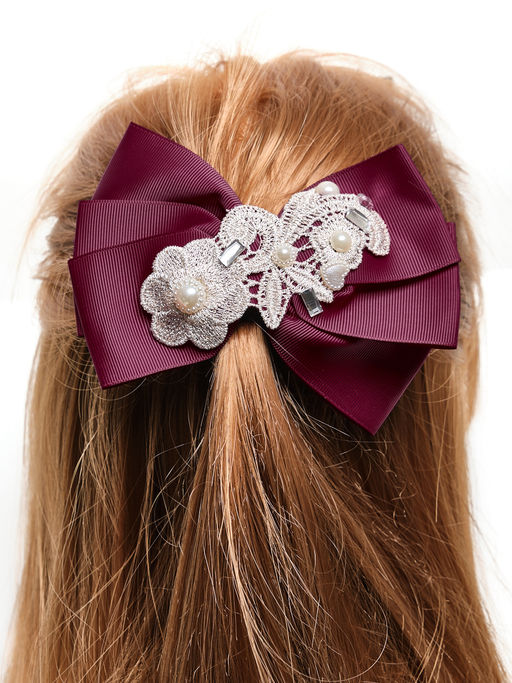 Заколка-автомат PU0331 бордо