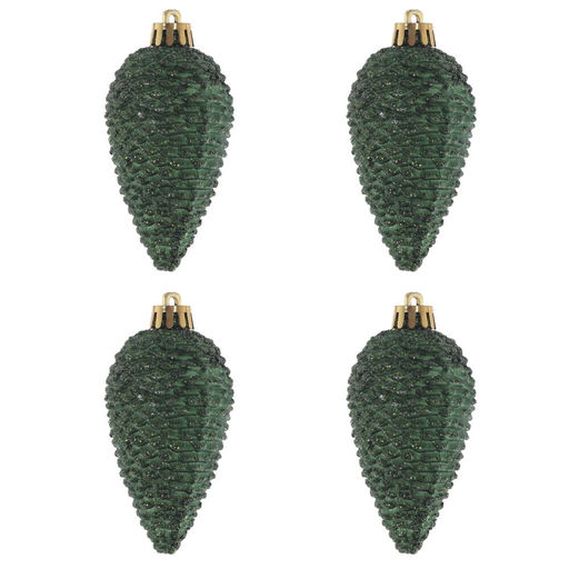 Набор из 4шт Украшение новогоднее "Шишка", L17 W8,5 H5 см