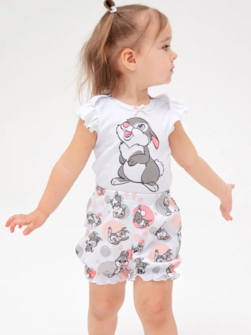PlayToday / Комплект детский трикотажный для девочек: боди, шорты  фото 3