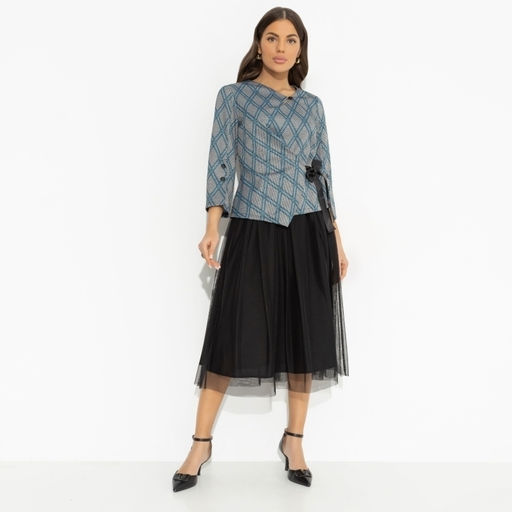 Костюм с юбкой из сетки на подкладе Больше чем стиль (2 в 1 green) - Charutti фото 8