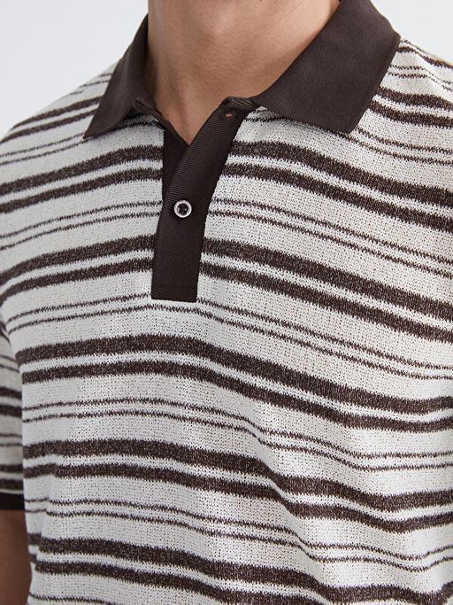 Polo Yaka ?izgili Penye Erkek Ti??rt