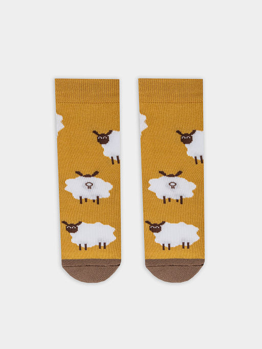 Цена за 5 пар! Теплые Носки детские с плюшевым следом и рисунком в виде барашков - Mark formelle фото 3