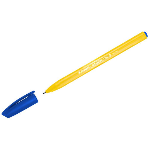 Ручка шар. Luxor "InkGlide 100 Icy" (16602OR/16602/18102OR) синяя, 0.7мм, трехгранный оранжевый корпус