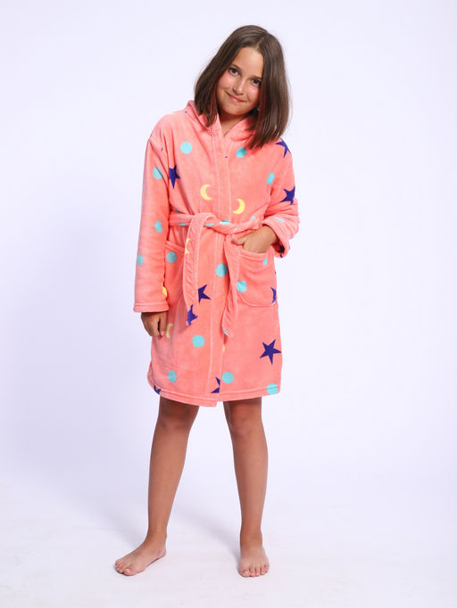 Халат подростковый из ультрасофта "Нежность" коралл