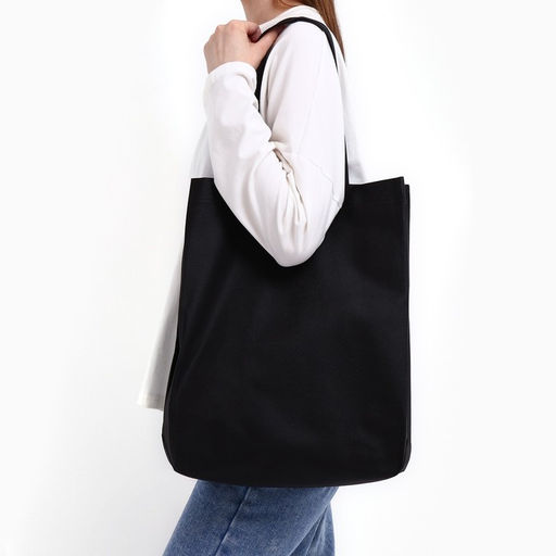 Цена за 3 шт. Шопер, 42×10×30 см, однотонный, без подклада, цвет чёрный