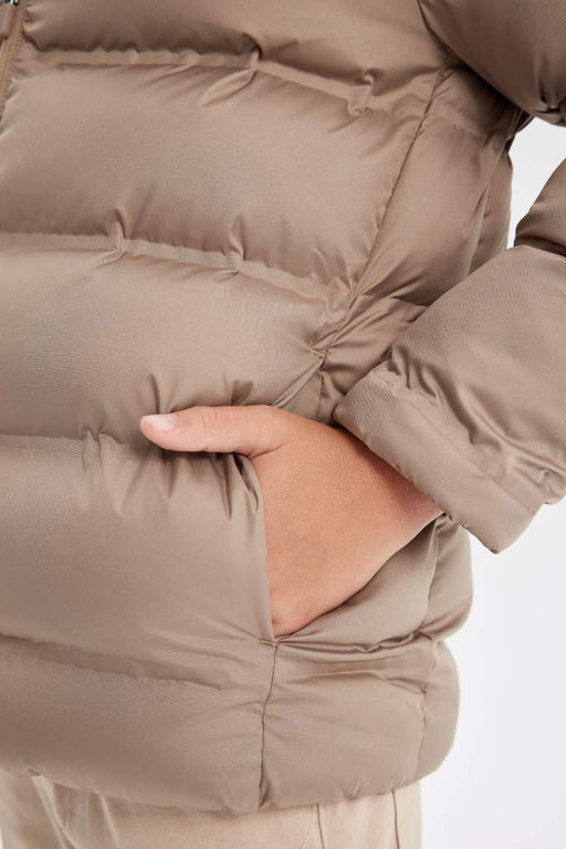 Водоотталкивающее пальто с капюшоном для мальчика - Defacto фото 5