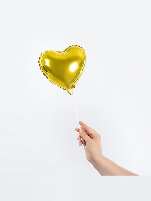 Цена за 3 шт. Воздушный шар фольгированный 9" «Сердце», набор 5 шт.