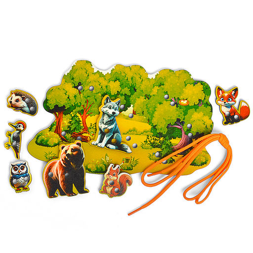 Шнуровка "Животные в лесу"