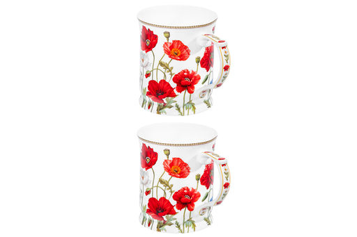 Набор 2 кружек 400 мл 12,5*9*10 см Маки NEW BONE CHINA - Elan gallery фото 5