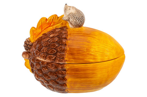 Банка д/печенья 650 мл 12,5*19*15,5 см "Ёжики", с крышкой, керамика