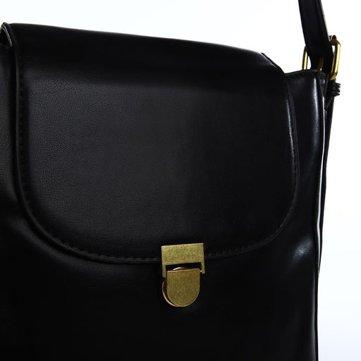 Сумка-мессенджер на клапане, цвет чёрный - Simaland фото 4