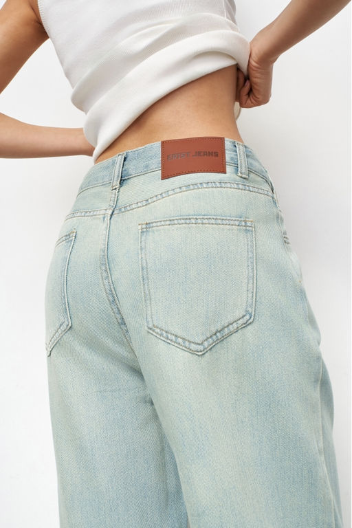 Джинсы-палаццо с потертостями Light green - Erist store фото 5