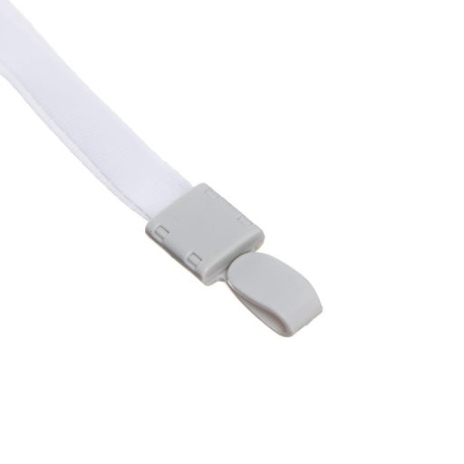 Цена за 100 шт. Лента для бейджа, ширина-10 мм, длина-80 см, с пластиковым держателем, белая - Calligrata фото 2