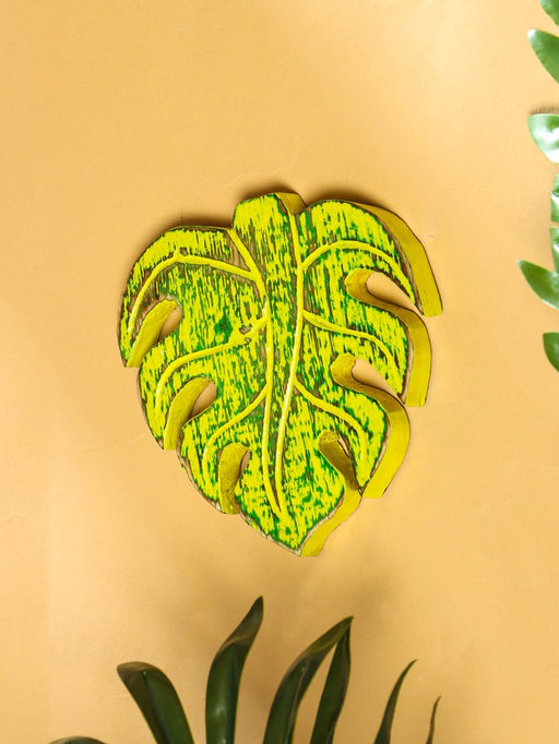 Панно «Лист», 12×13×1 см, дерево, зелёное