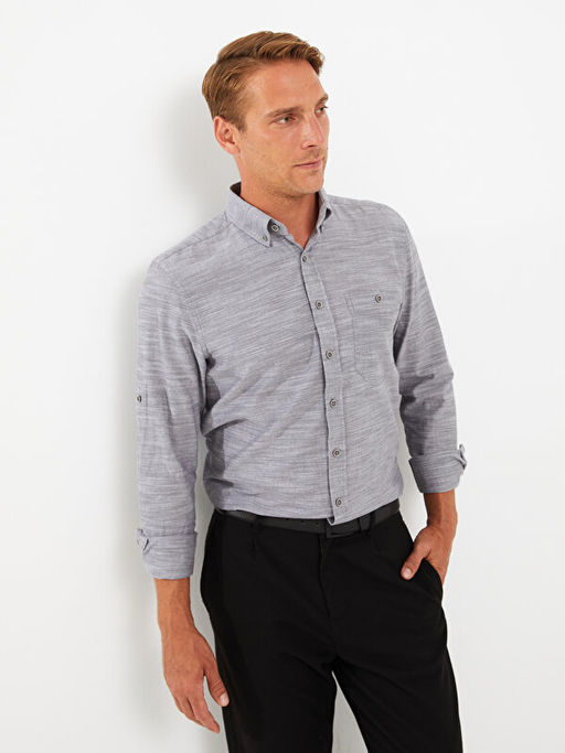 Regular Fit Uzun Kollu Desenli Erkek G?mlek