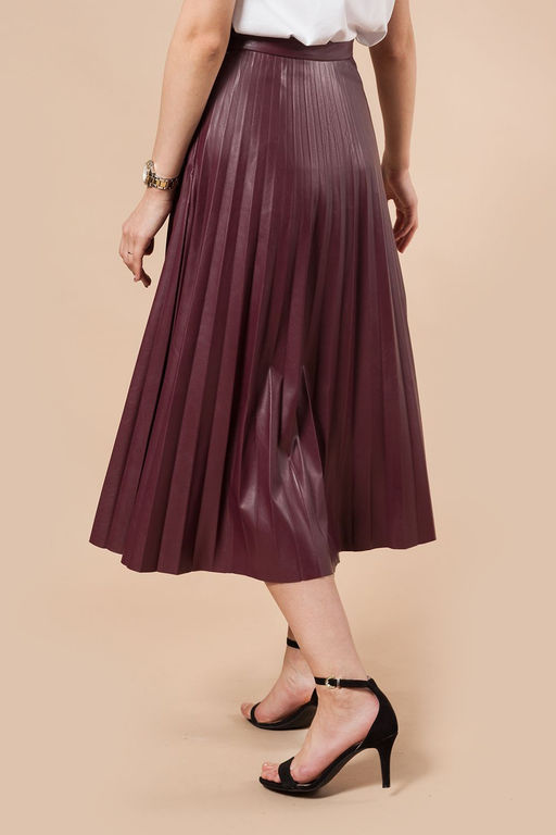 Юбка-гофре из мягкой эко-кожи - Vilatte фото 3