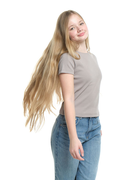 Футболка в рубчик 22-0210 серый