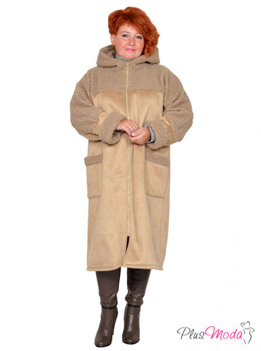 Пальто-дубленка Модель №2070 размеры 44-84 - Plusmoda фото 3