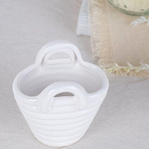 Кашпо Сумочка 8,5х6,5х8 см / 2036-3W /уп 12/120/белое - Галеонтрейд фото 2