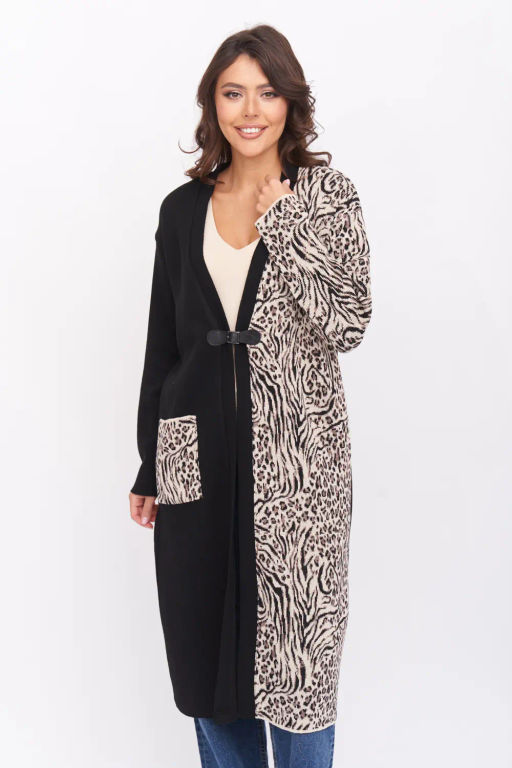 БЕЛАРУСЬ Кардиган Д 3272/черно-бежевый